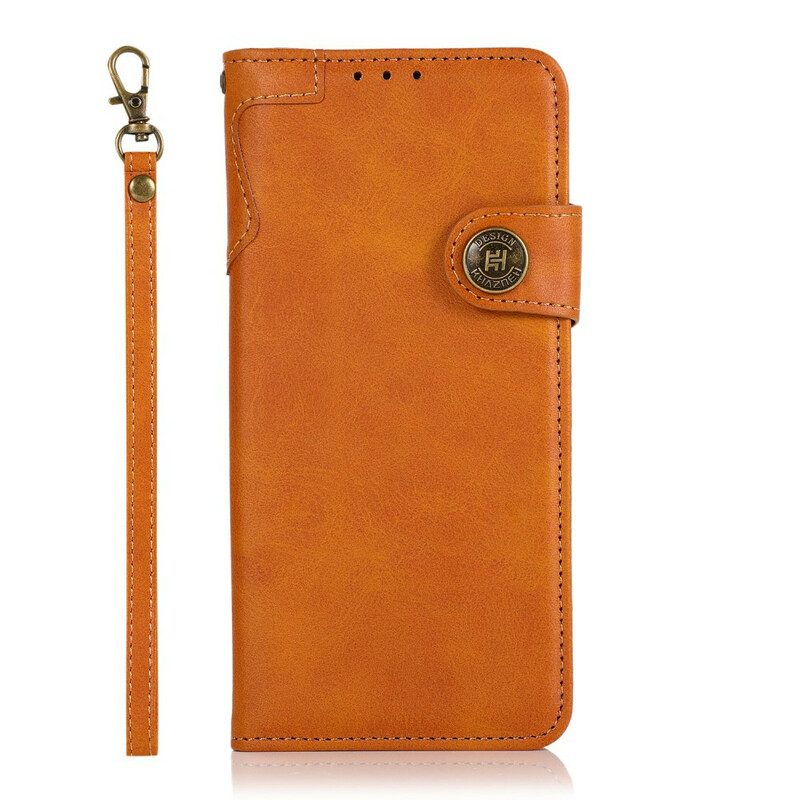 Custodia in pelle Oppo A16 / A16s Bottone In Ecopelle Khazneh