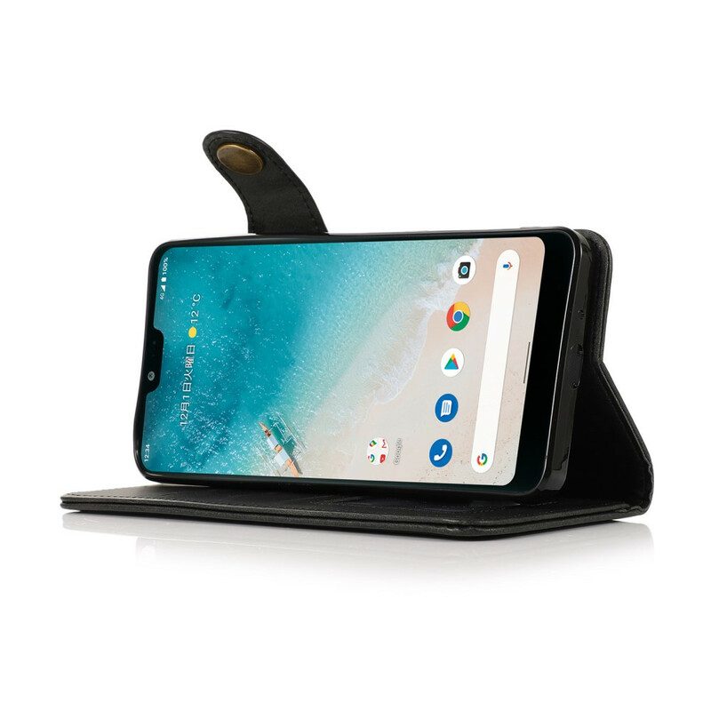 Custodia in pelle Oppo A16 / A16s Bottone In Ecopelle Khazneh