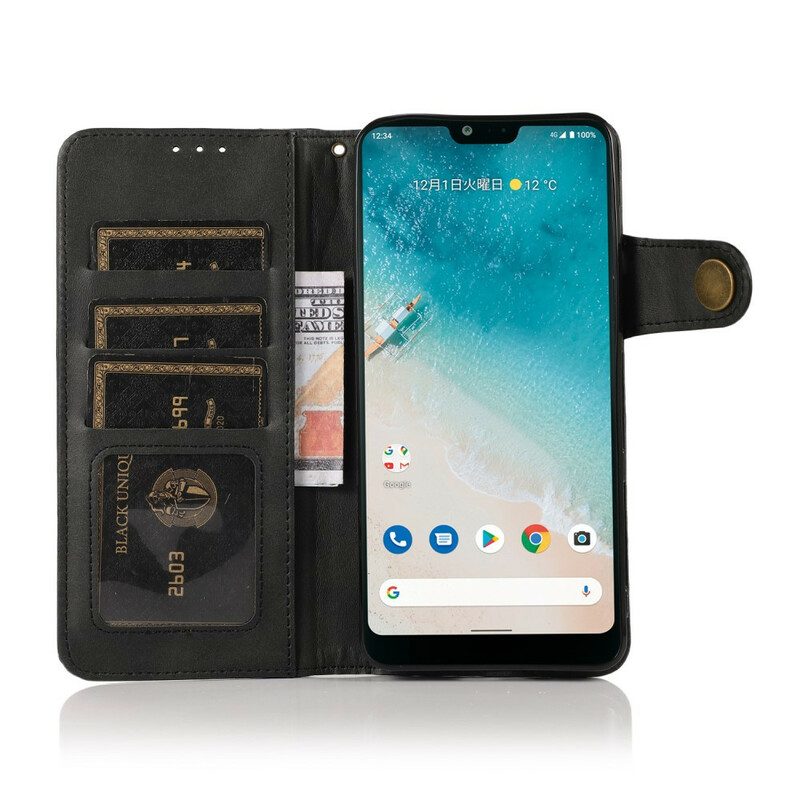 Custodia in pelle Oppo A16 / A16s Bottone In Ecopelle Khazneh