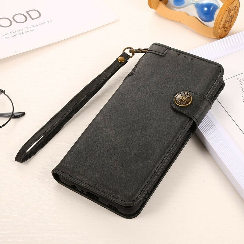 Custodia in pelle Oppo A16 / A16s Bottone In Ecopelle Khazneh