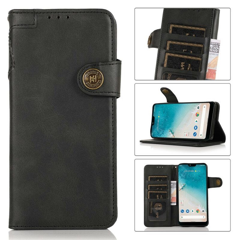 Custodia in pelle Oppo A16 / A16s Bottone In Ecopelle Khazneh