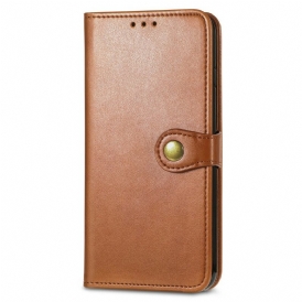 Custodia in pelle Oppo A16 / A16s Ecopelle E Chiusura Vintage