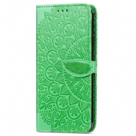 Custodia in pelle Oppo A16 / A16s Foglie Tribali