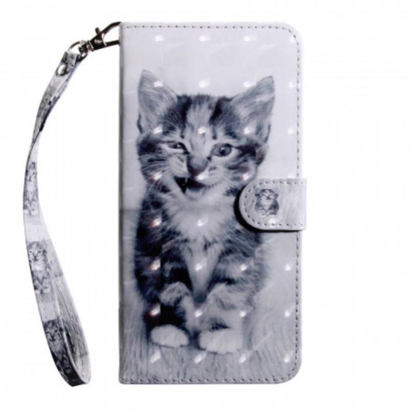 Custodia in pelle Oppo A16 / A16s Gatto Bianco E Nero
