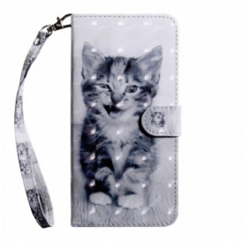Custodia in pelle Oppo A16 / A16s Gatto Bianco E Nero