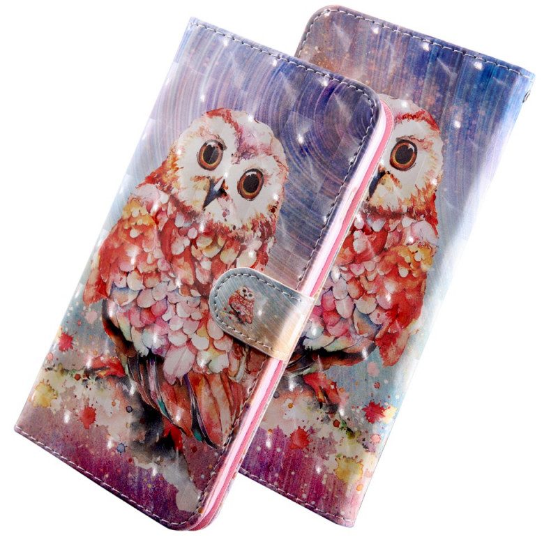 Custodia in pelle Oppo A16 / A16s Gufo Il Pittore