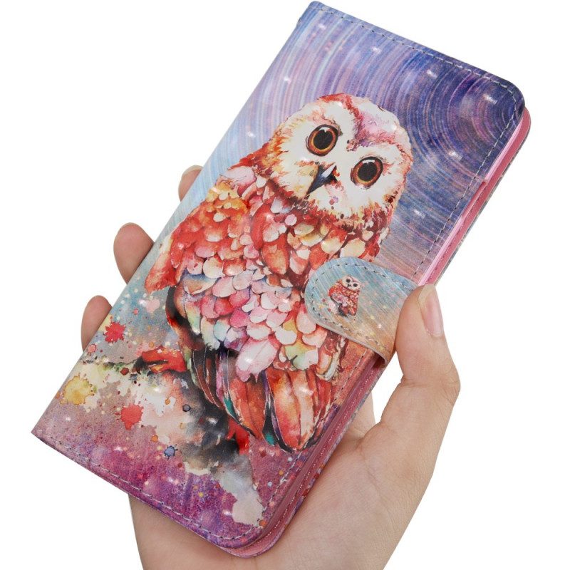 Custodia in pelle Oppo A16 / A16s Gufo Il Pittore