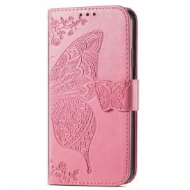 Custodia in pelle Oppo A16 / A16s Mezze Farfalle