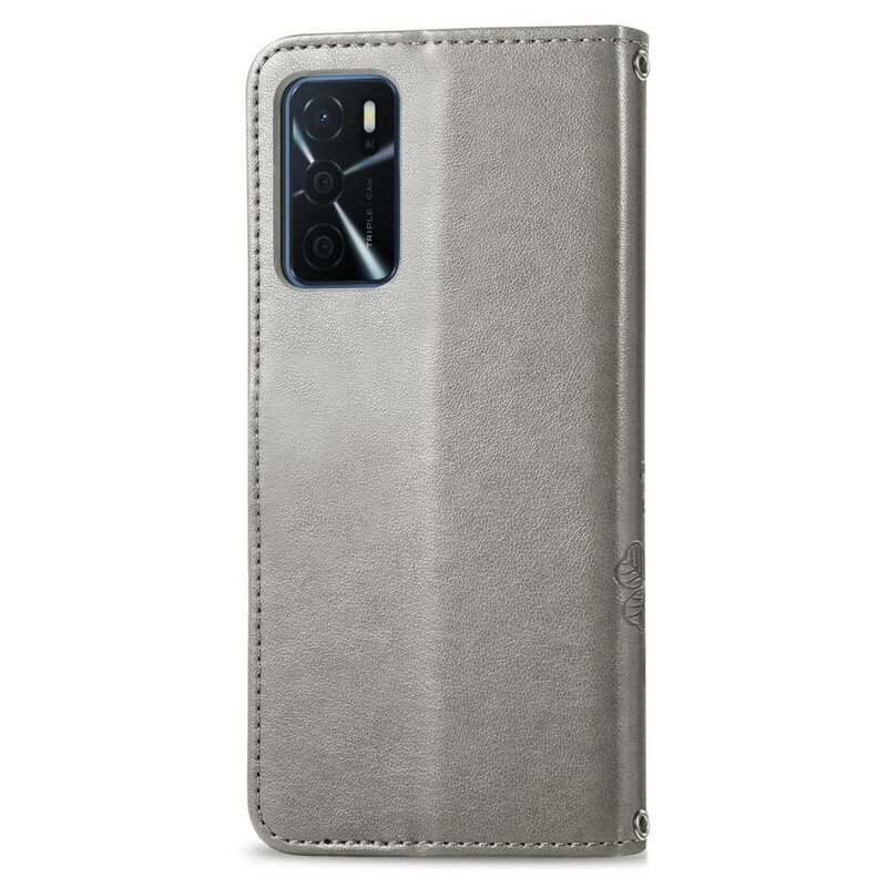 Custodia in pelle Oppo A16 / A16s Quadrifoglio
