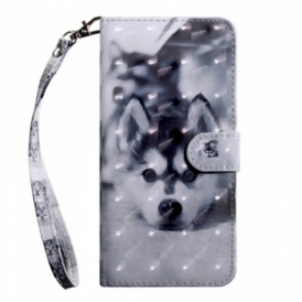 Folio Cover Oppo A16 / A16s Cane In Bianco E Nero