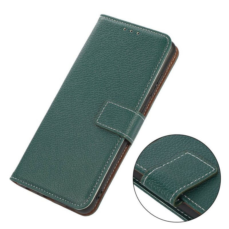 Folio Cover Oppo A16 / A16s Cuciture Litchi Effetto Pelle