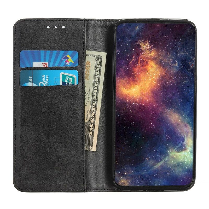 Folio Cover Oppo A16 / A16s Custodia in pelle Crosta Di Pelle Sobria