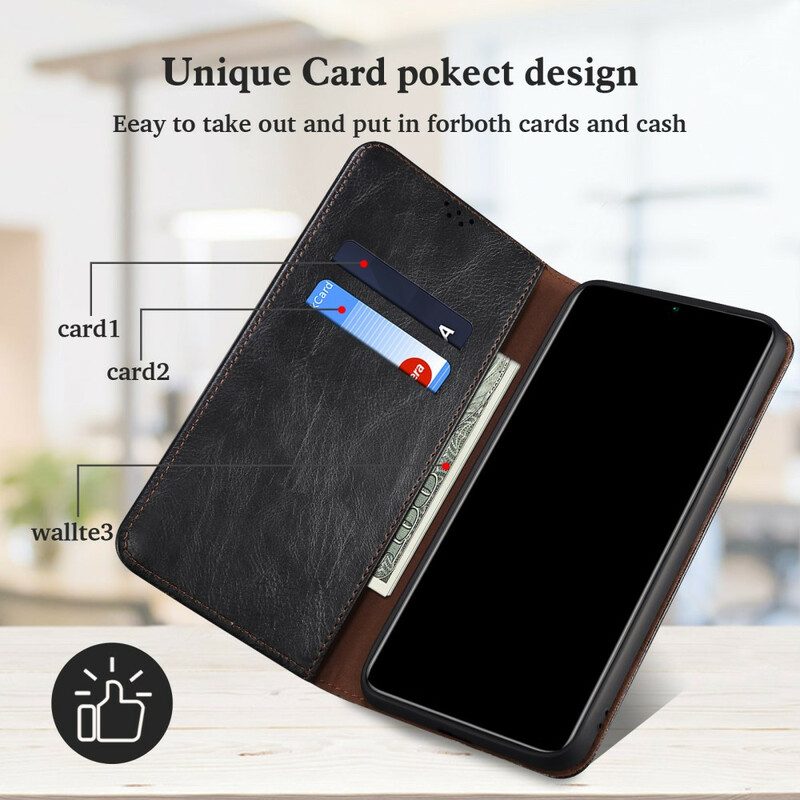 Folio Cover Oppo A16 / A16s Custodia in pelle Ecopelle Cerata