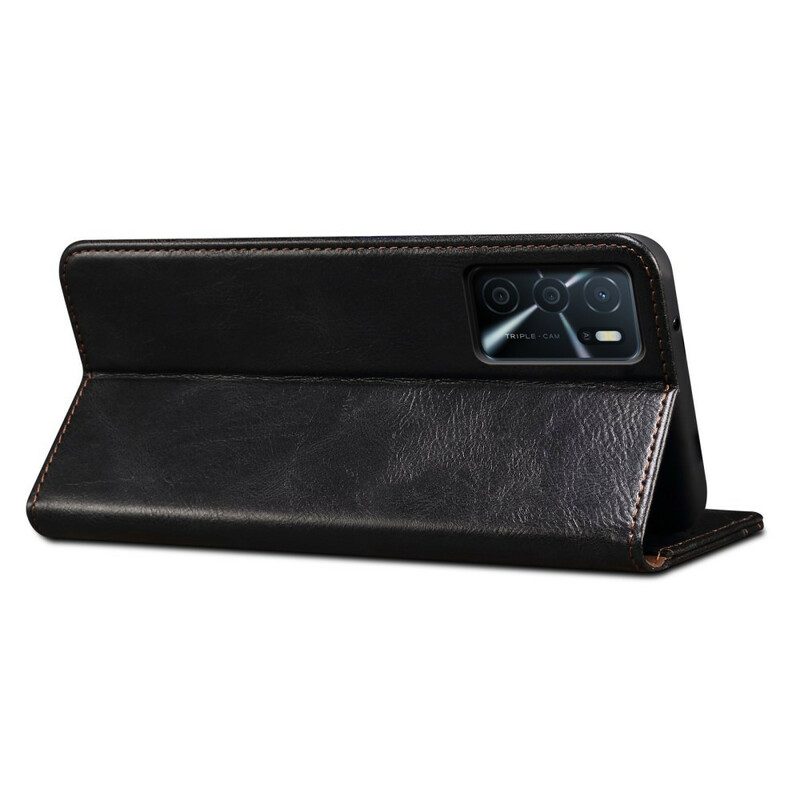 Folio Cover Oppo A16 / A16s Custodia in pelle Ecopelle Cerata