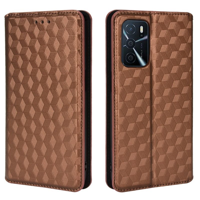 Folio Cover Oppo A16 / A16s Custodia in pelle Effetto Pelle Diamante