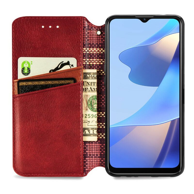 Folio Cover Oppo A16 / A16s Custodia in pelle Texture Diamante Effetto Pelle