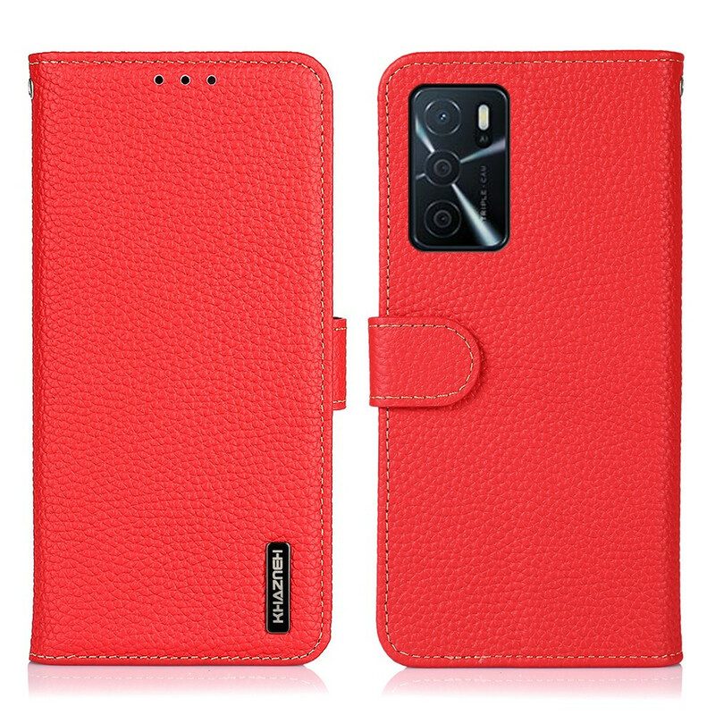 Folio Cover Oppo A16 / A16s Khazneh Pelle Di Litchi