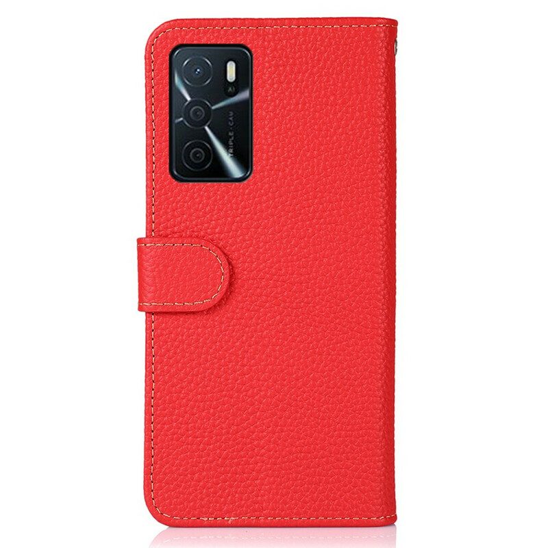 Folio Cover Oppo A16 / A16s Khazneh Pelle Di Litchi