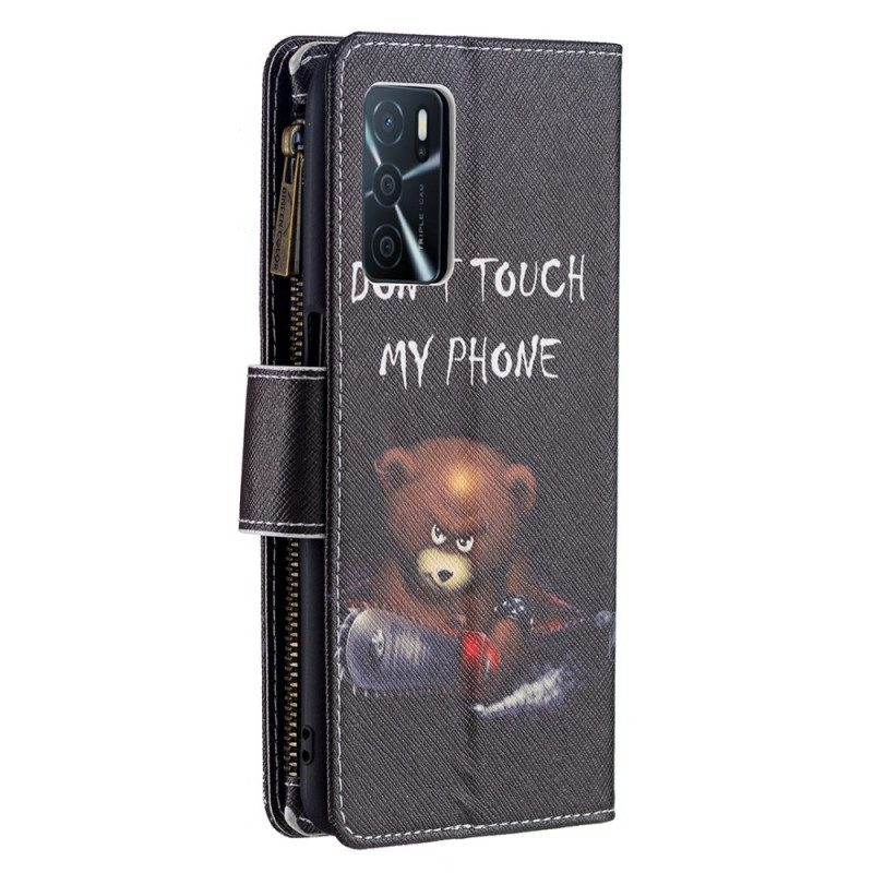 Folio Cover Oppo A16 / A16s Orsetto Tascabile Con Cerniera