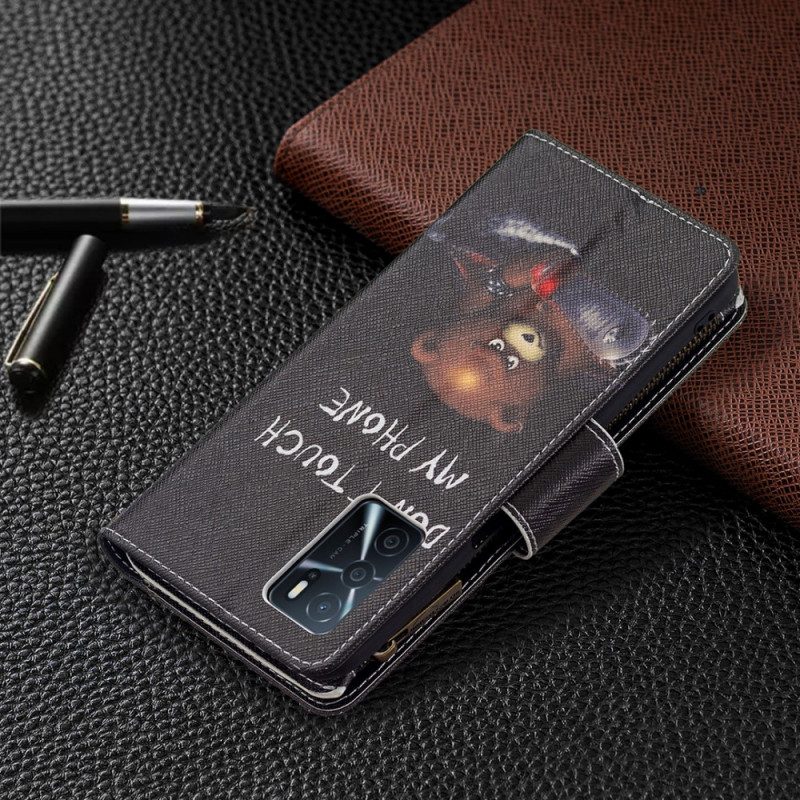 Folio Cover Oppo A16 / A16s Orsetto Tascabile Con Cerniera