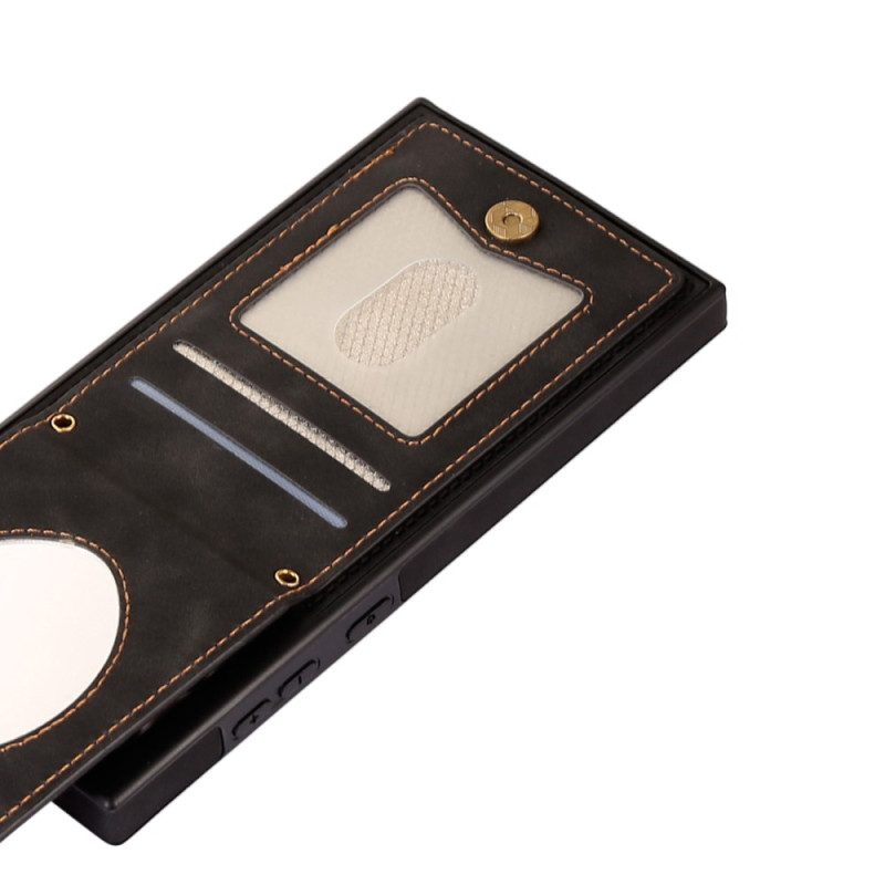 Cover Samsung Galaxy S23 Ultra 5G Porta Carte Rfid Con Tracolla