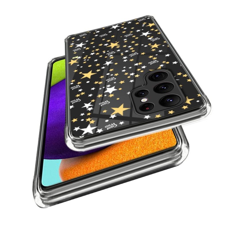 Cover Samsung Galaxy S23 Ultra 5G Stelle / Cuori Trasparenti