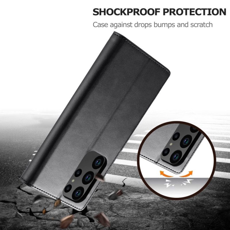 Custodia A Portafoglio Samsung Galaxy S23 Ultra 5G Azns Effetto Pelle