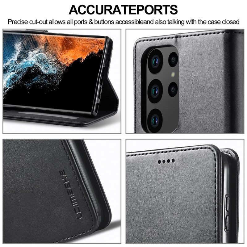 Custodia A Portafoglio Samsung Galaxy S23 Ultra 5G Azns Effetto Pelle