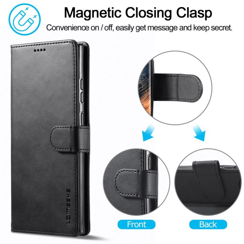 Custodia A Portafoglio Samsung Galaxy S23 Ultra 5G Azns Effetto Pelle
