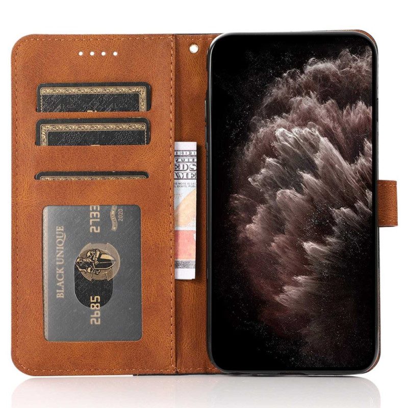 Custodia A Portafoglio Samsung Galaxy S23 Ultra 5G Cinturino Bicolore