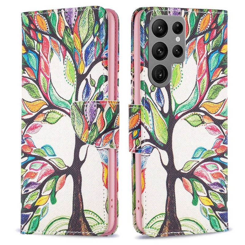 Custodia in pelle Samsung Galaxy S23 Ultra 5G Albero