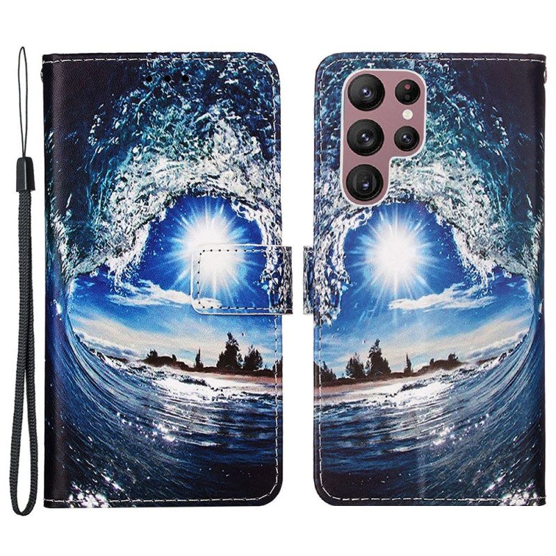 Custodia in pelle Samsung Galaxy S23 Ultra 5G Ama L'onda