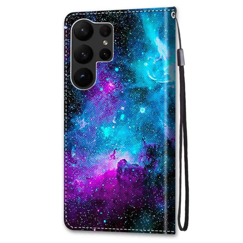 Custodia in pelle Samsung Galaxy S23 Ultra 5G Cielo Cosmico