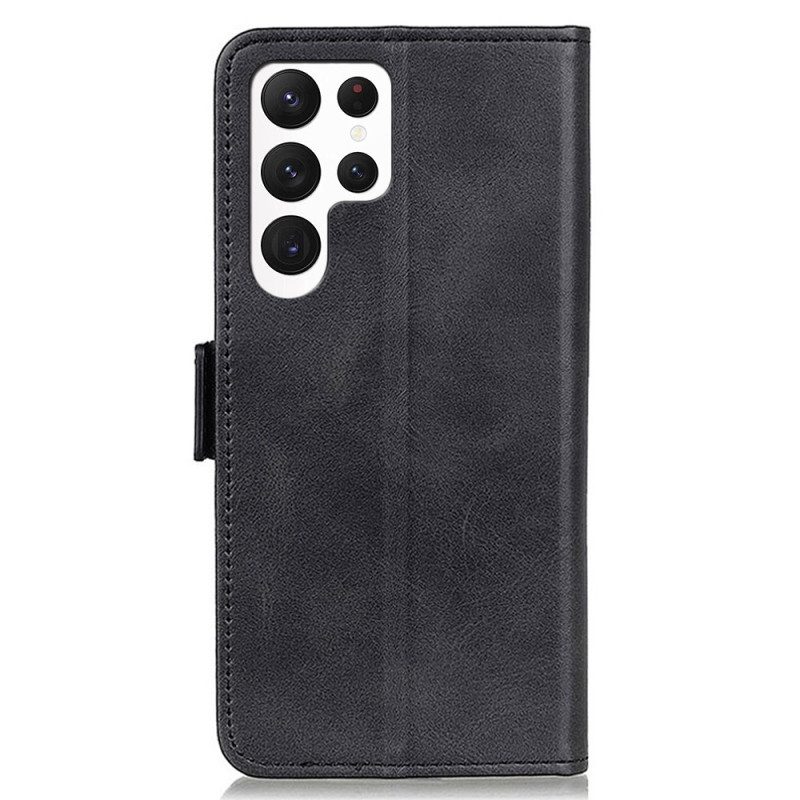 Custodia in pelle Samsung Galaxy S23 Ultra 5G Doppia Chiusura