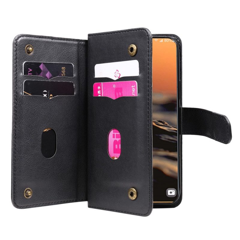 Custodia in pelle Samsung Galaxy S23 Ultra 5G Porta Carte Multifunzionale Da 10 Carte