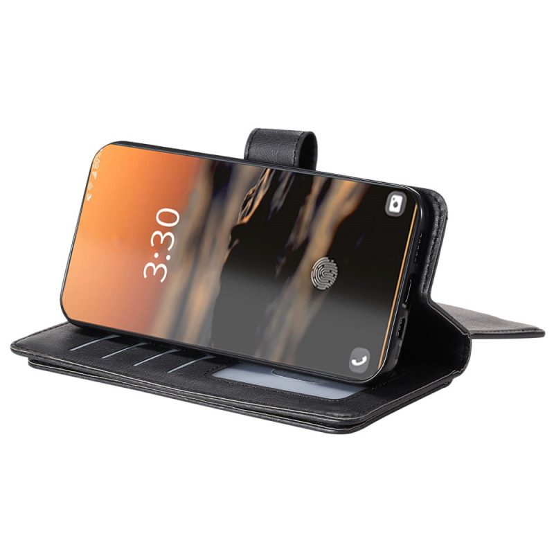 Custodia in pelle Samsung Galaxy S23 Ultra 5G Porta Carte Multifunzionale Da 10 Carte
