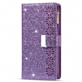 Custodia in pelle Samsung Galaxy S23 Ultra 5G Portafoglio Portafoglio Con Paillettes