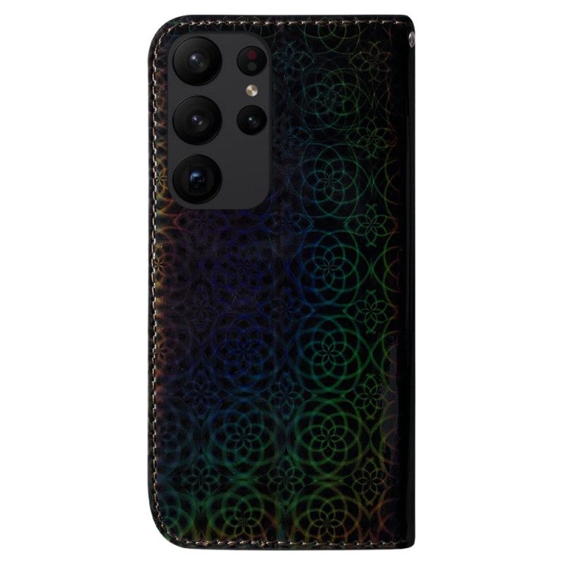 Custodia in pelle Samsung Galaxy S23 Ultra 5G Stile Discoteca