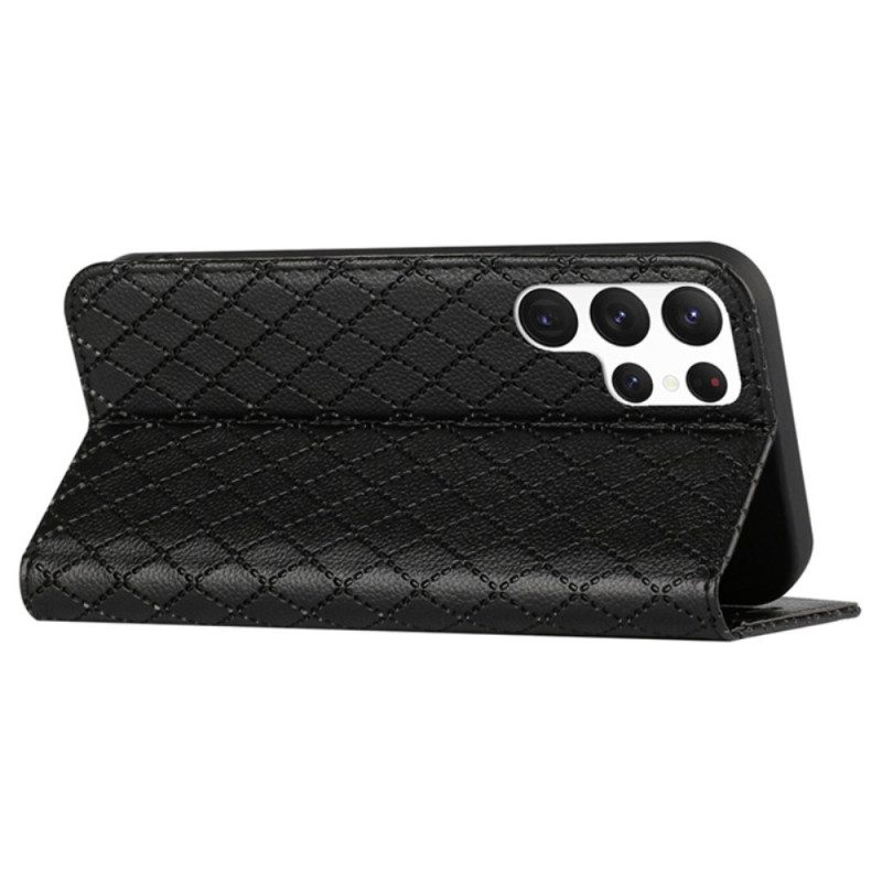 Folio Cover Samsung Galaxy S23 Ultra 5G Custodia in pelle Diamanti Rfid