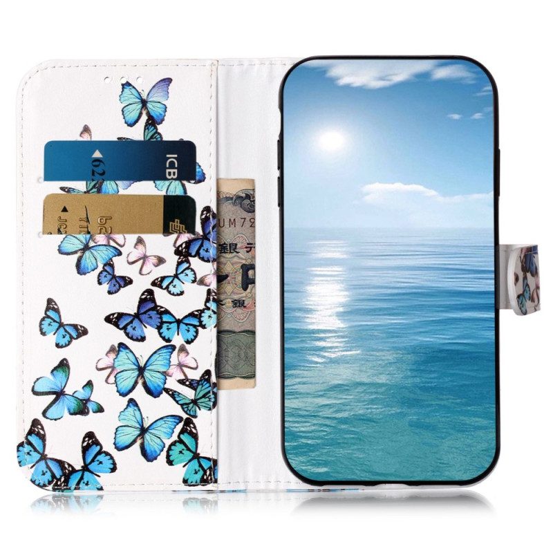 Folio Cover Samsung Galaxy S23 Ultra 5G Farfalle In Volo