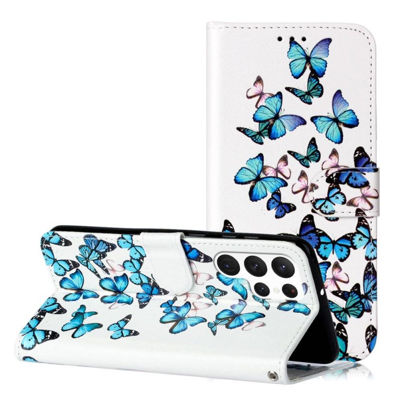Folio Cover Samsung Galaxy S23 Ultra 5G Farfalle In Volo