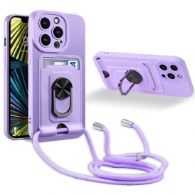 Cover iPhone 14 Pro Max Cordino Porta Carte E Supporto
