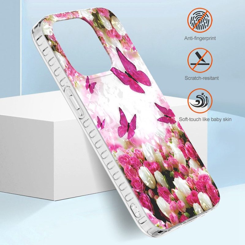 Cover iPhone 14 Pro Max Farfalle Alla Moda