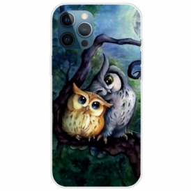 Cover iPhone 14 Pro Max Pittura Gufi