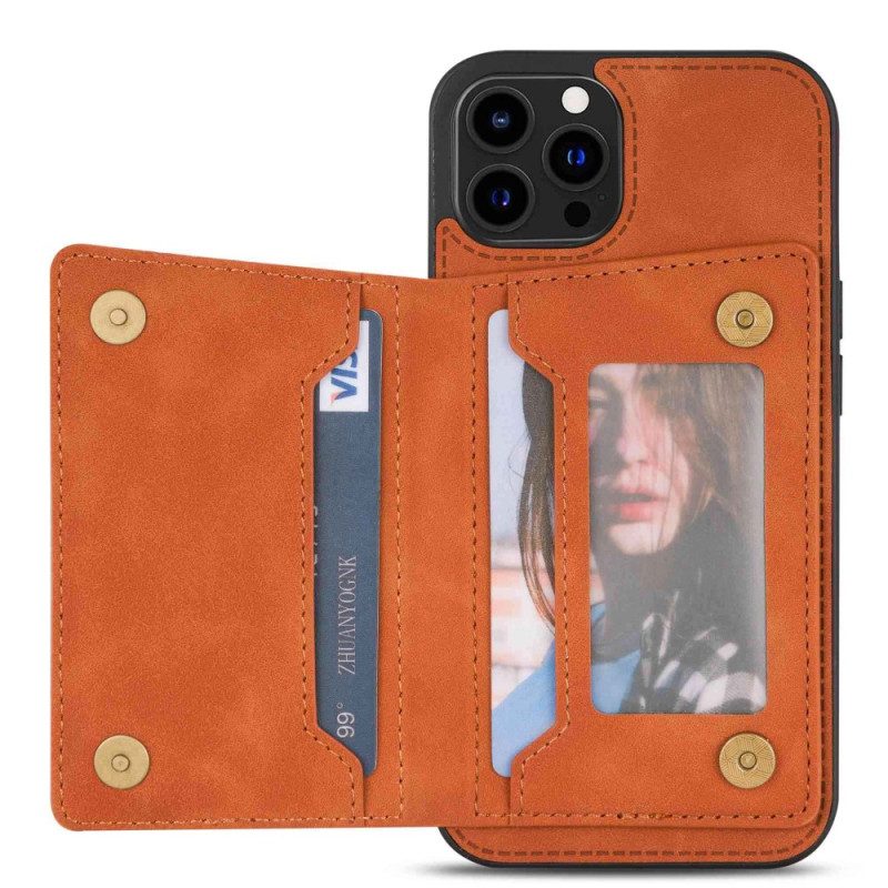 Cover iPhone 14 Pro Max Portafoglio Portafoglio Di Supporto A Mani Libere