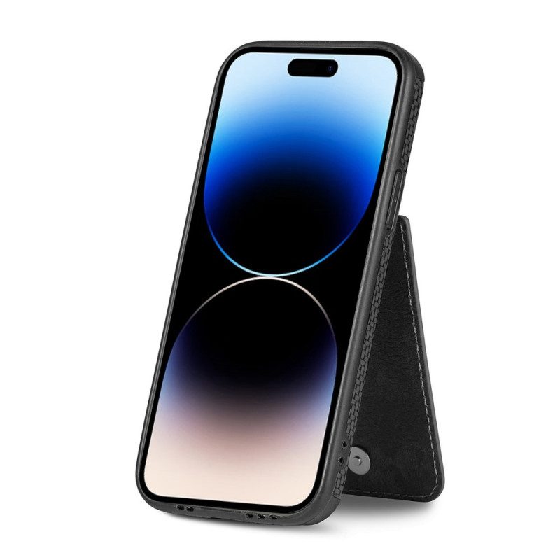 Cover iPhone 14 Pro Max Portafoglio Fibra Di Carbonio E Portafoglio