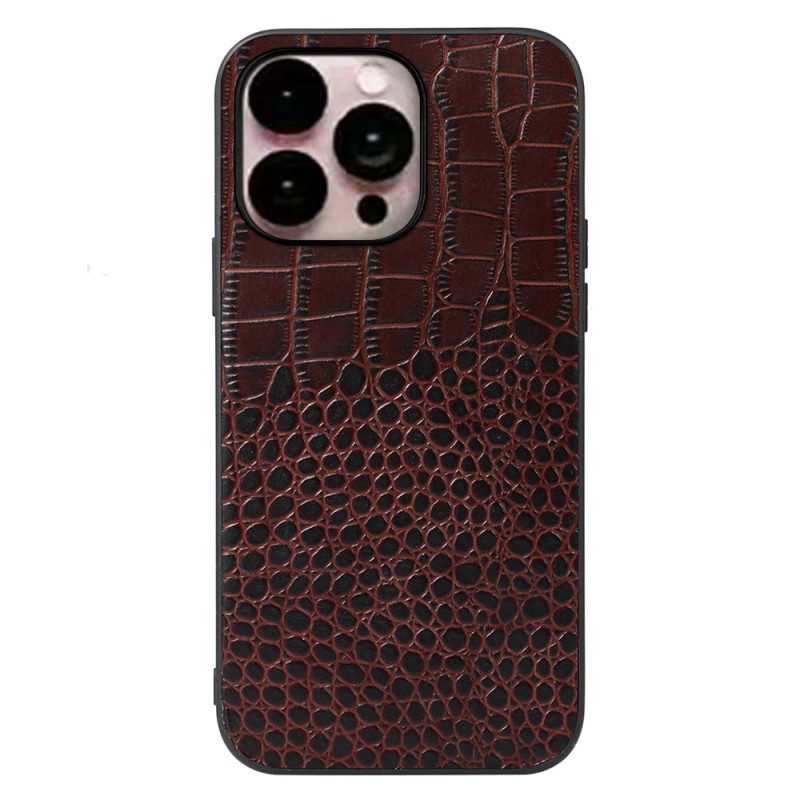 Cover iPhone 14 Pro Max Vera Pelle Di Coccodrillo