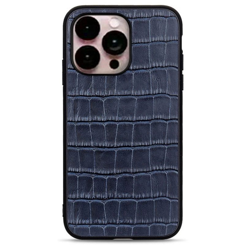 Cover iPhone 14 Pro Max Vera Pelle Stile Coccodrillo