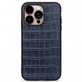 Cover iPhone 14 Pro Max Vera Pelle Stile Coccodrillo