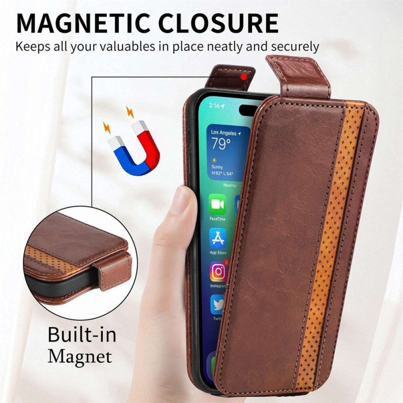 Custodia A Portafoglio iPhone 14 Pro Max Folio Cover Caseneo Ribalta Verticale